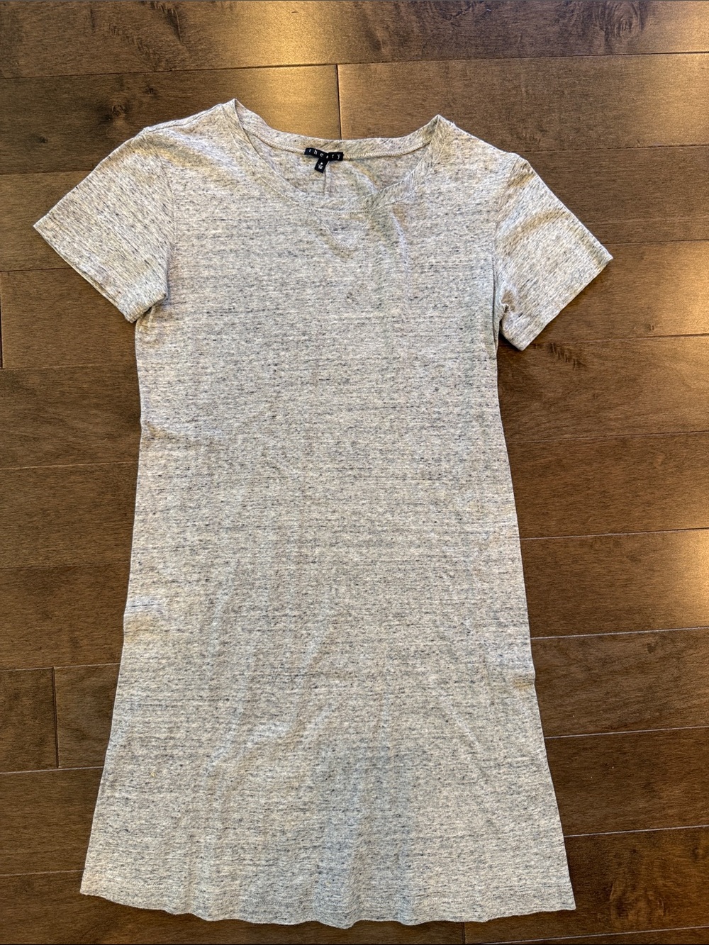 Theory Heather Gray Short Sleeve Tshirt Dress